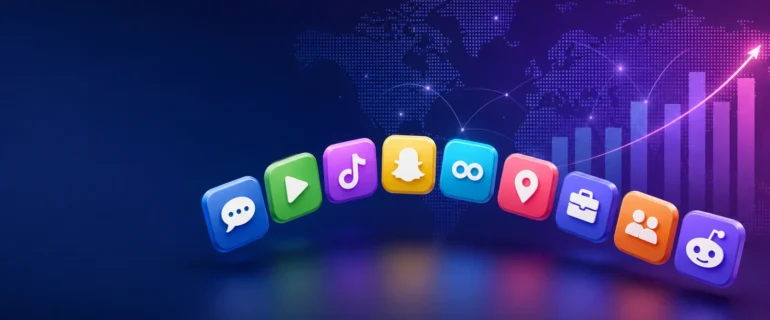 What Is the Top 10 Social Media Platform Top 10 social media platforms 2026 shown as colorful app icons over a world map with a rising user growth chart. What Is the Top 10 Social Media Platform