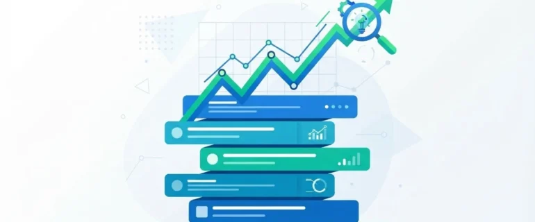 what is a content pillar What Is a Content Pillar? Illustration showing stacked blog posts with a rising growth graph and magnifying glass representing content strategy