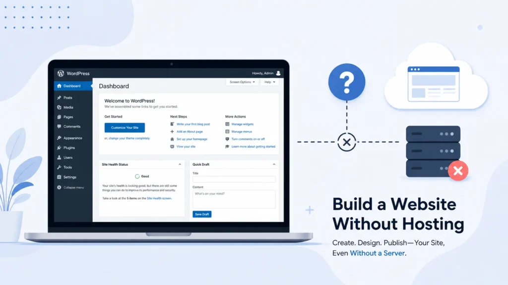 can i build a wordpress site without hosting