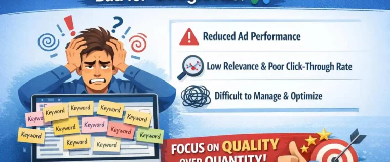 is adding too many keywords bad for google ads