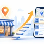 How to improve local SEO: a local shop climbing to the top listing on a map search