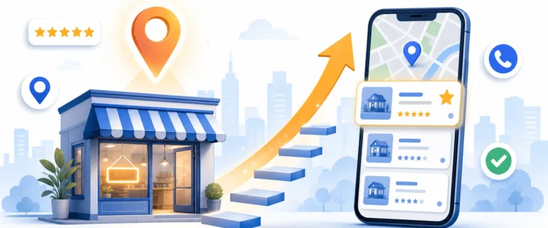 how to improve local seo. How to improve local SEO: a local shop climbing to the top listing on a map search